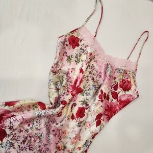Gilligan & O'Malley Pink Floral Lace Chemise